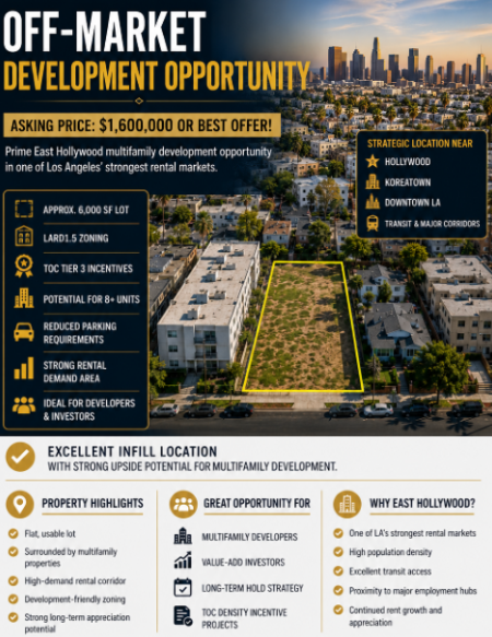 Prime Multifamily Development Land In Los Angeles