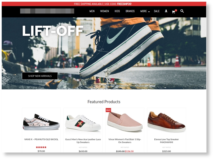 online shoe store - financing available 