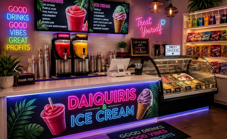 Turnkey Ice Cream, Candy And Daiquiri Bar