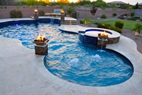established pool spa remodel - 1