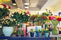 busy flower shop with - 1