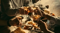 high-volume restaurant bar with - 1