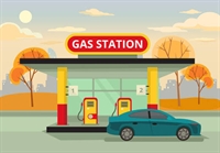 established gas station with - 1