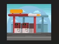 shutdown gas station with - 1
