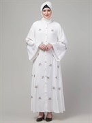 elegant white abaya premium - 1