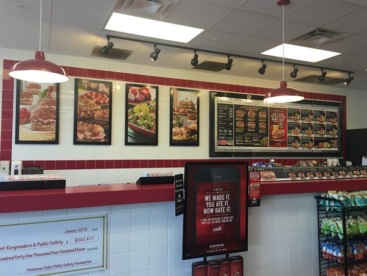 Photograph of a Firehouse Subs counter